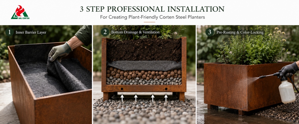 Cheap Garden Corten Metal Planters